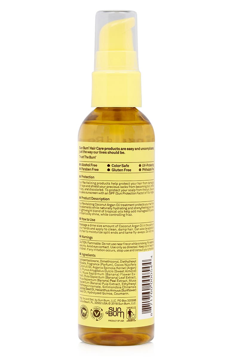 Sun Bum Revitalizing Hair 'Shine On' Coconut & Argan Oil - 3 oz., Alternate, color, 