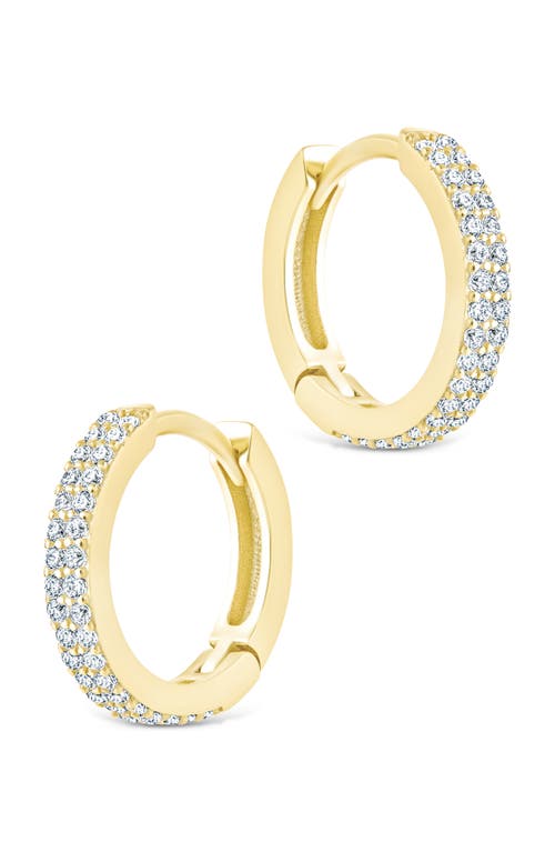 Sterling Forever Emerson Cubic Zirconia Hoop Earrings In Brown