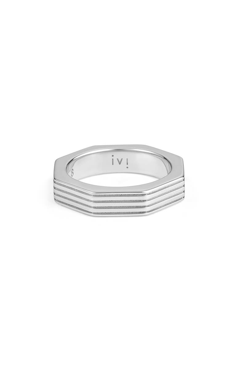 IVI Los Angeles Octagon Band Ring, Main, color, Silver