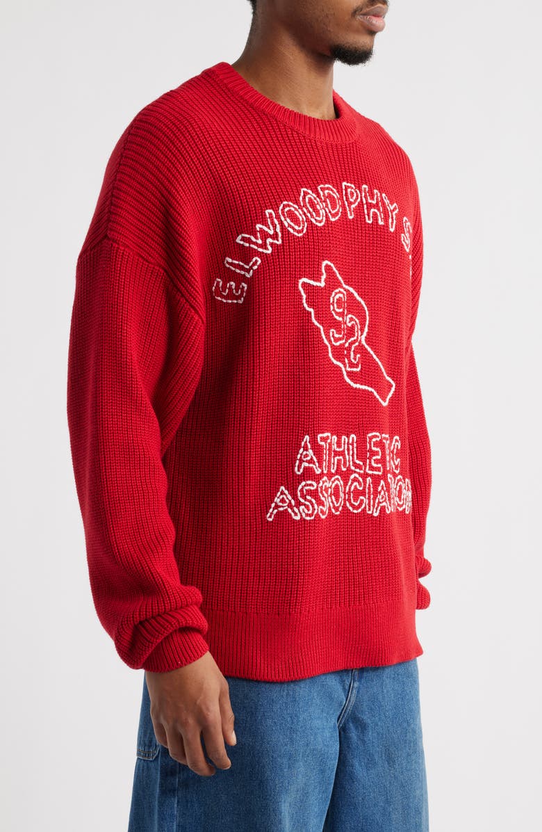Elwood School Spirit Embroidered Graphic Crewneck Sweater, Alternate, color,