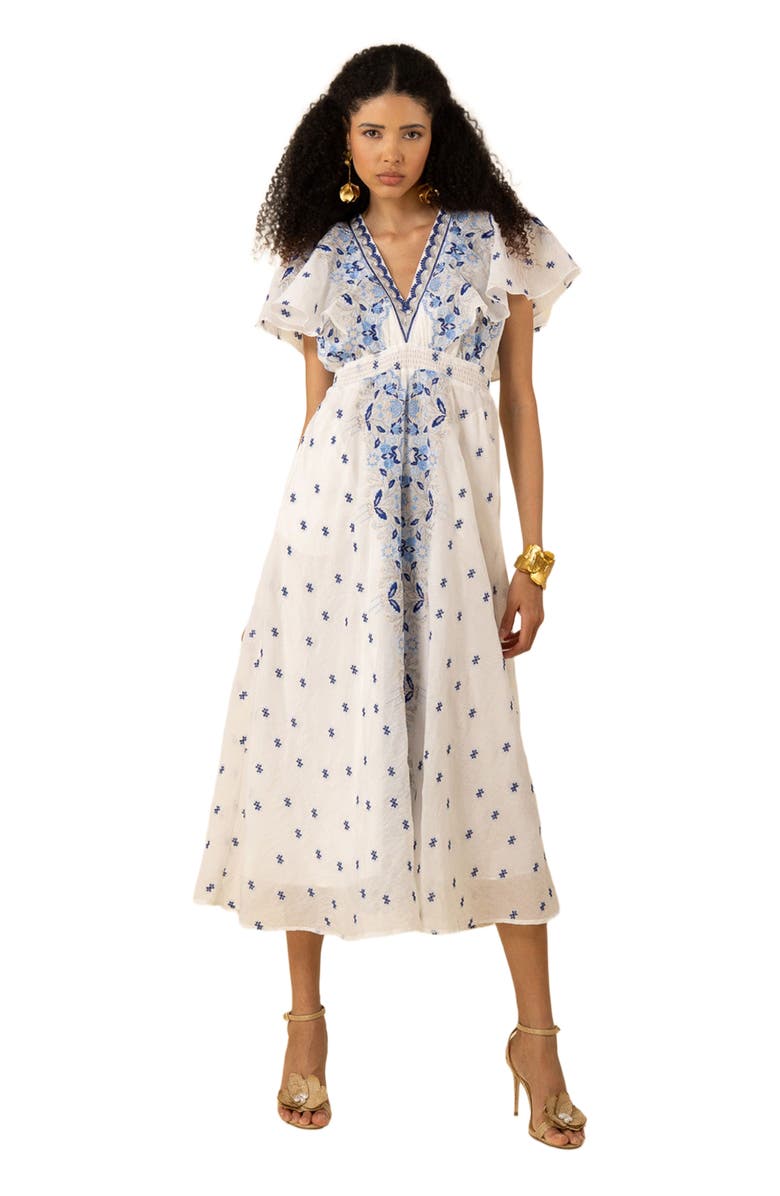 Hale Bob Elianna Embroidered Organza Maxi Dress, Main, color, 