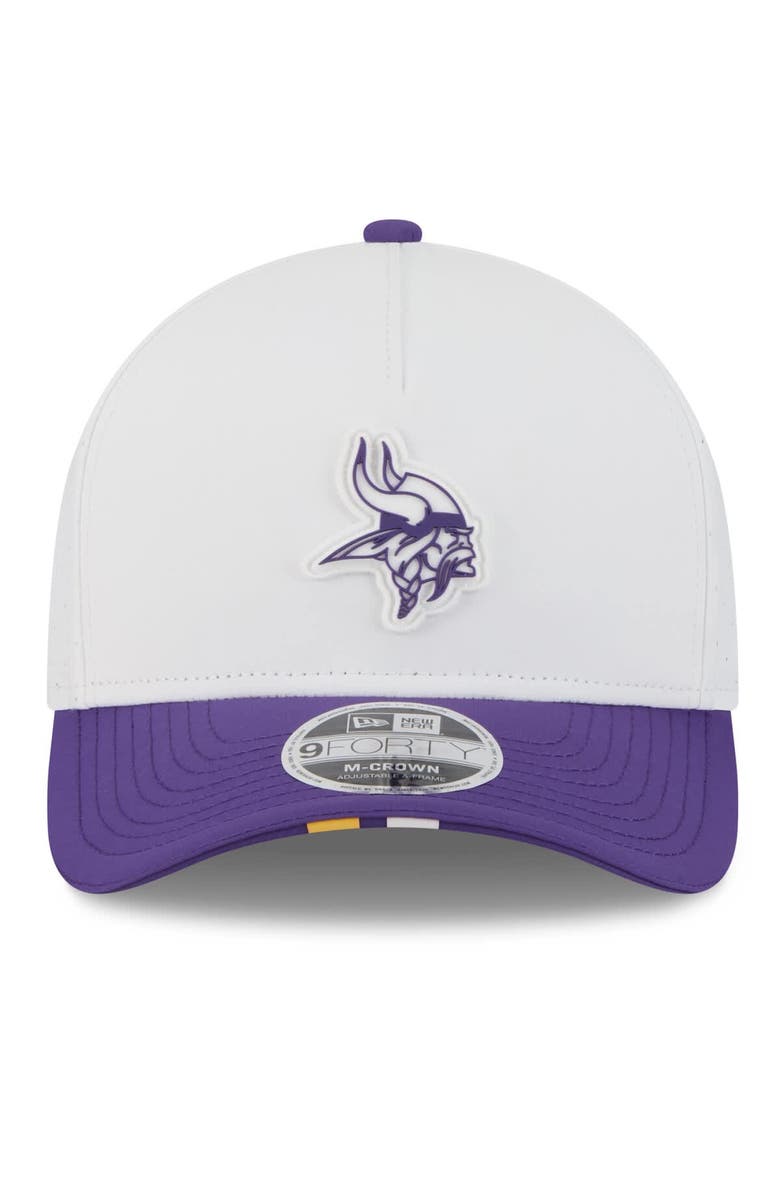 New Era Men's New Era  White/Purple Minnesota Vikings 2025 NFL Training Camp A-Frame 9FORTY Adjustable Hat, Alternate, color, 