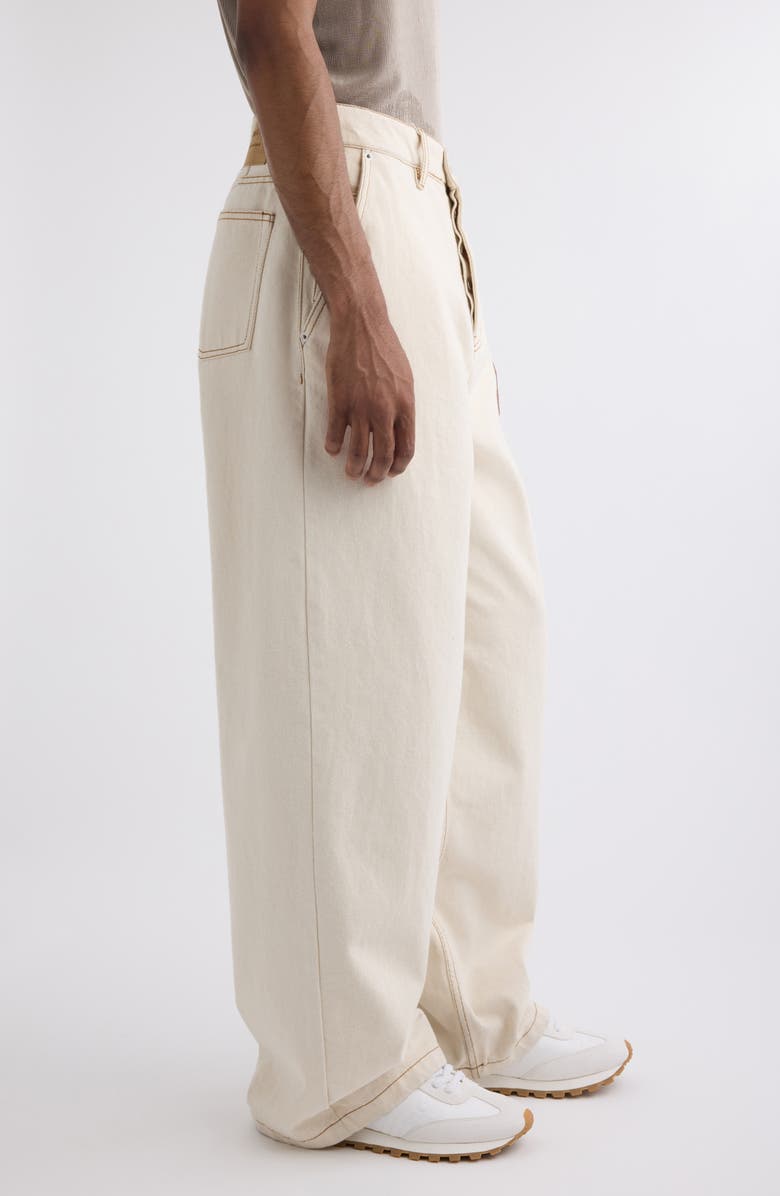 AMI PARIS Wide Leg Jeans, Alternate, color, 136 White Cream