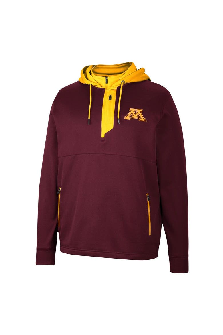 Men's Colosseum Maroon Minnesota Golden Gophers Luge 3.0 Quarter-Zip Hoodie, Alternate, color, Maroon