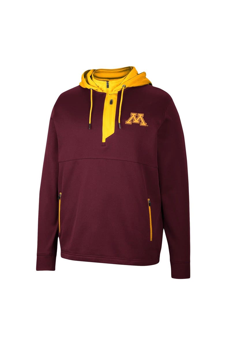 COLOSSEUM Men's Colosseum Maroon Minnesota Golden Gophers Luge 3.0 Quarter-Zip Hoodie, Alternate, color,