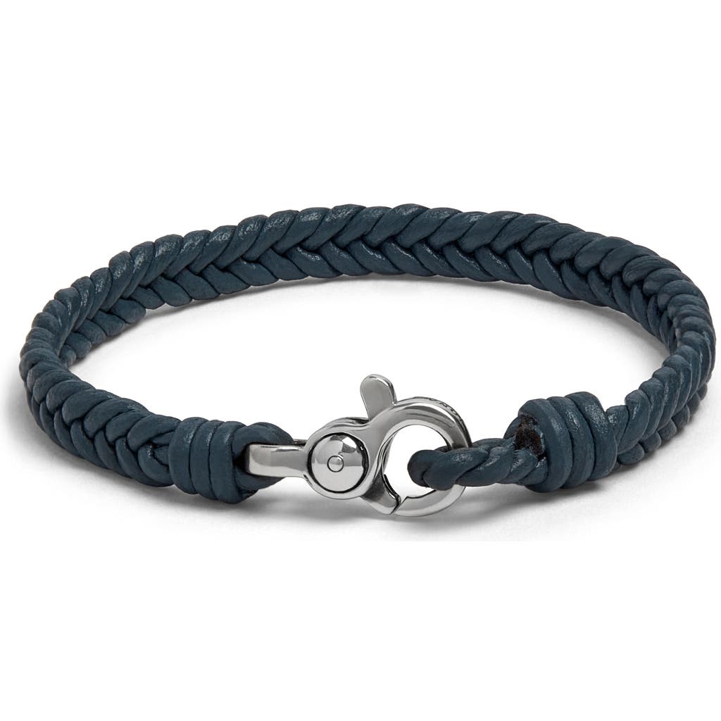 Shop Jonas Studio Woven Leather Bracelet In Blue