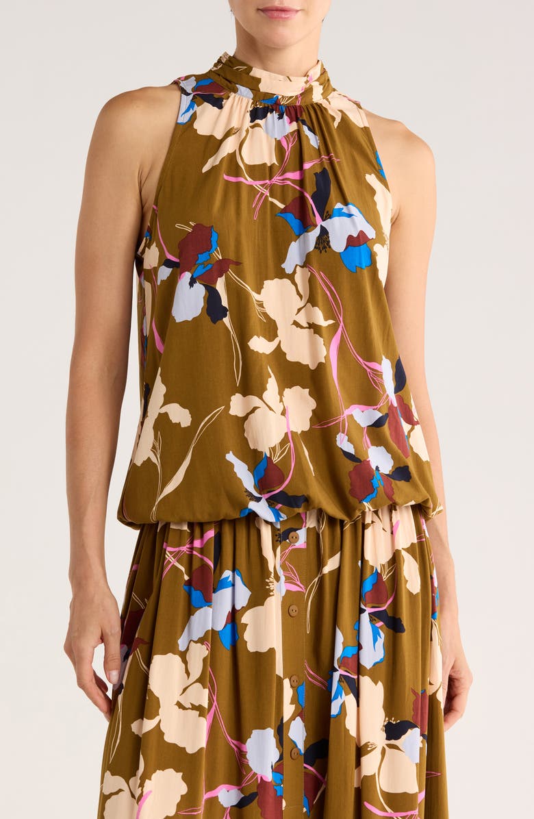 Daniel Rainn Mock Neck Sleeveless Top, Main, color, Breen