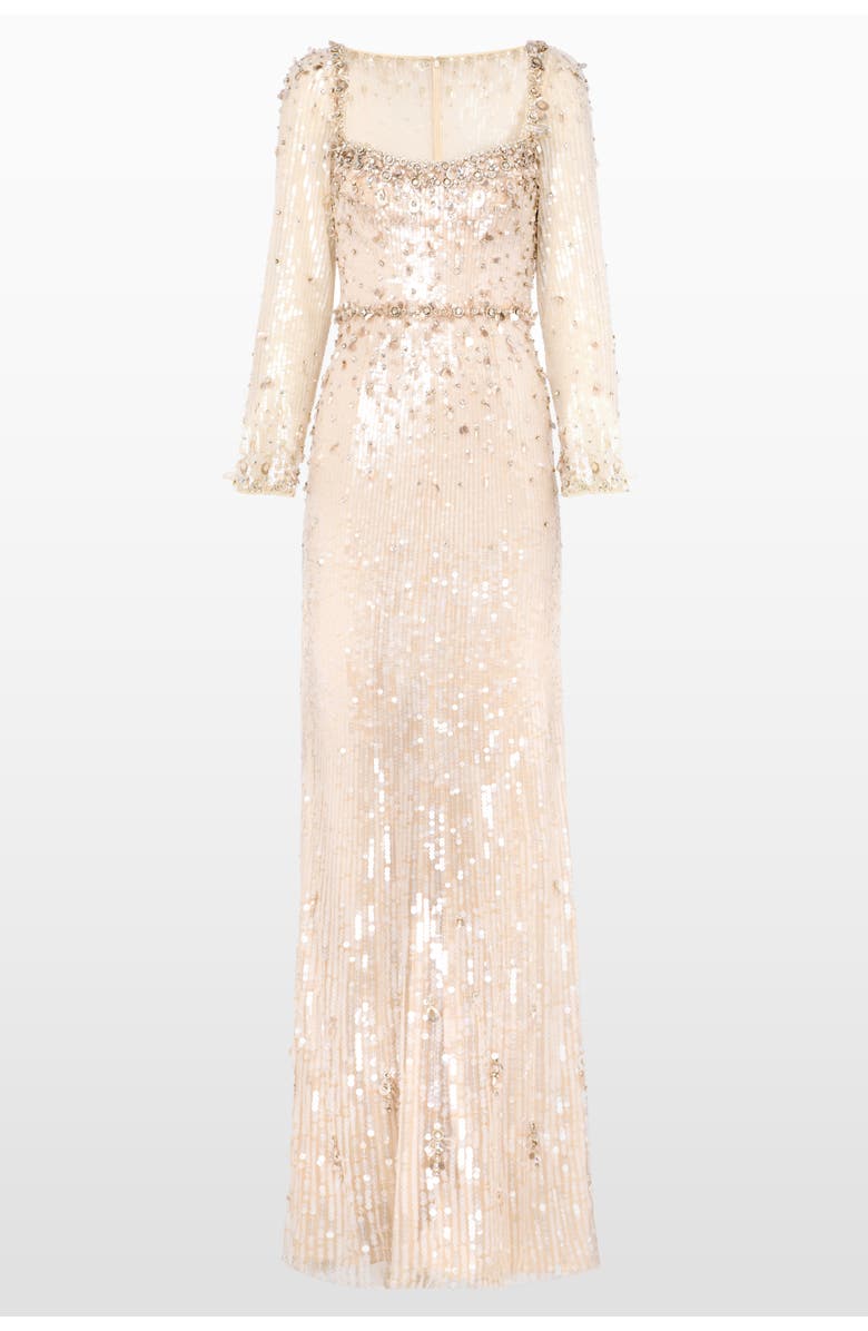 Jenny Packham Kestra Sequin-Embellished Maxi Dress, Main, color, Almond