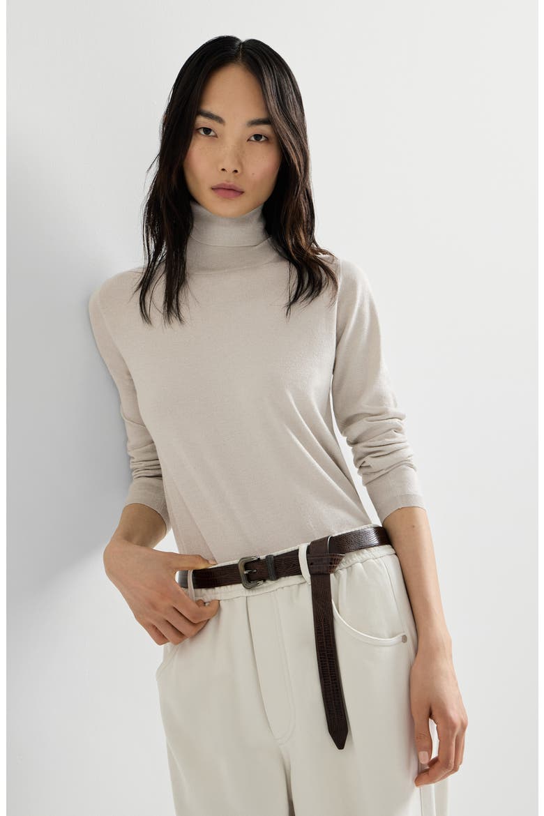 Cashmere and silk Sparkling sweater, Main, color, Pearl Grey