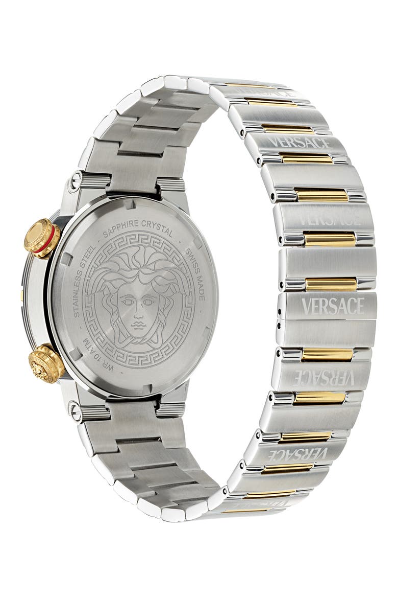 Greca Diver Bracelet Watch, 43mm, Alternate, color, TWO TONE