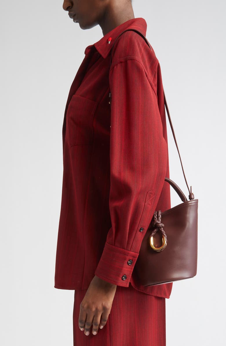 Bottega Veneta Mini Liberta Leather Bucket Bag, Alternate, color, 2129 Madder Brown-M B