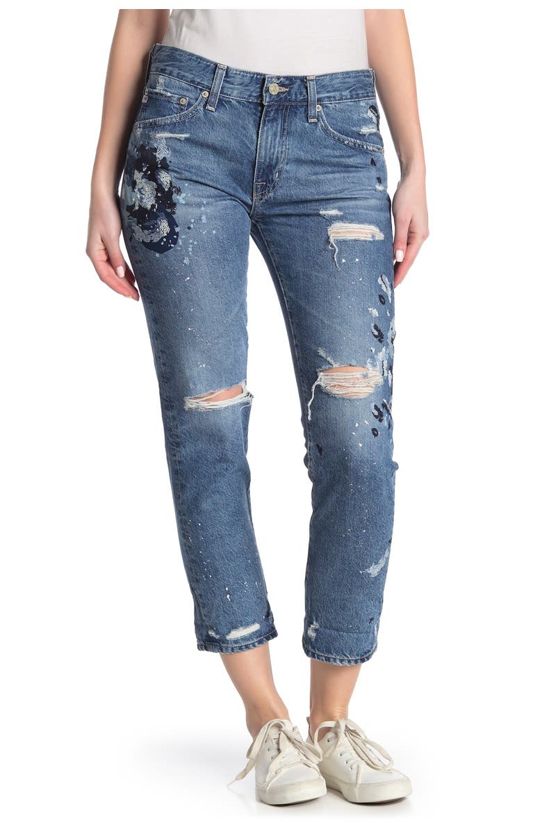 AG Ex-Boyfriend Distressed Slim Crop Jeans, Alternate, color, 15 Year Painter