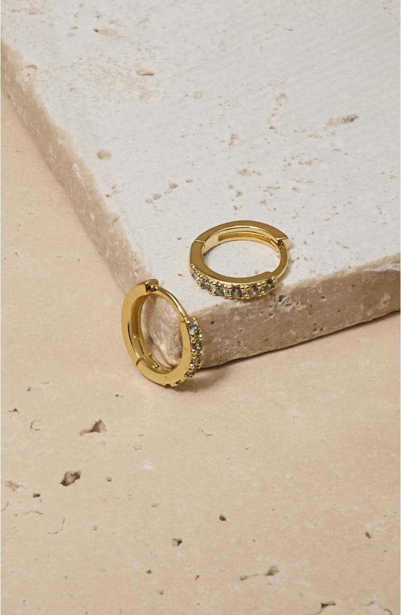 Untamed Petals Monica Huggie Hoops, Alternate, color, Gold