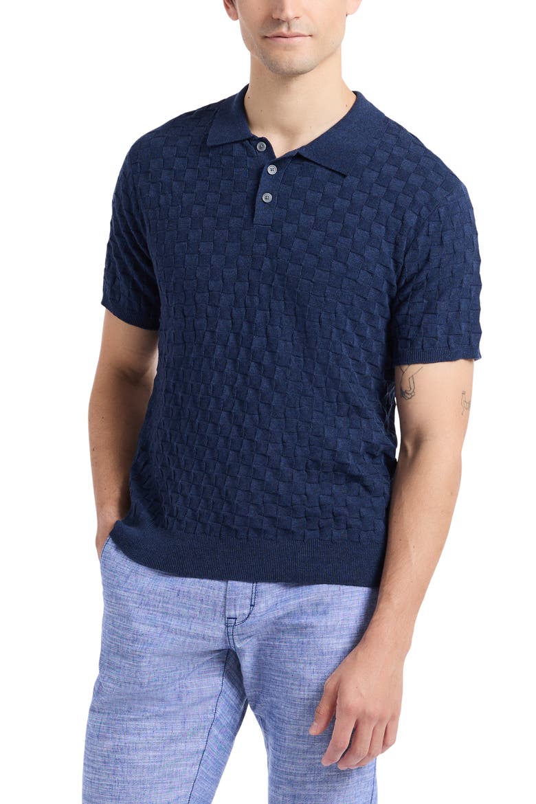Hampson Cotton Polo Sweater, Alternate, color, NAVY