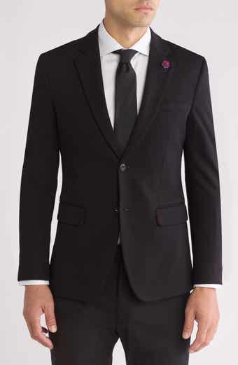 T.R. PREMIUM Slim Fit Two-Button Knit Fashion Blazer