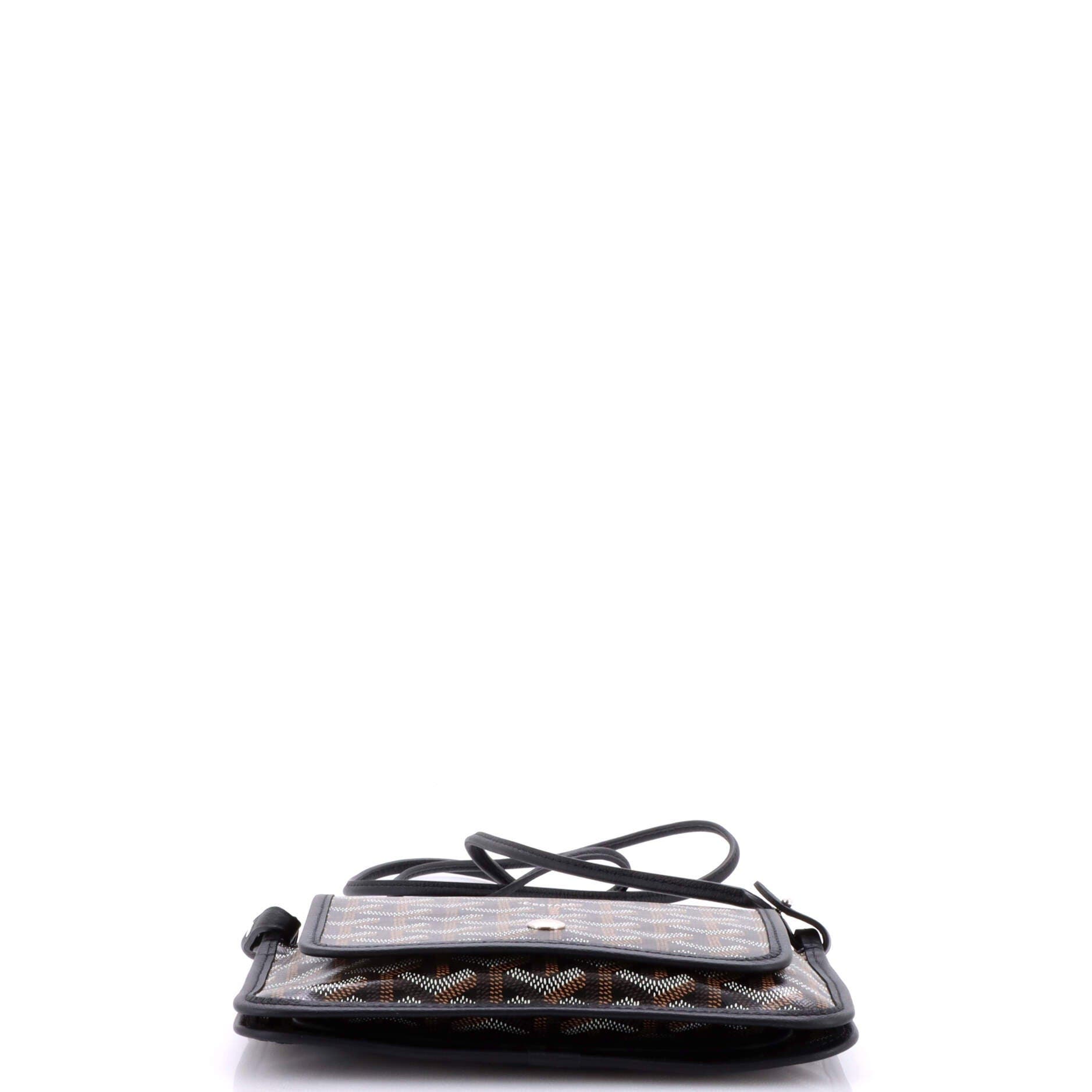 Pre-Owned Goyard Plumet Clutch Wallet Coated Canvas, Alternate, color, Black