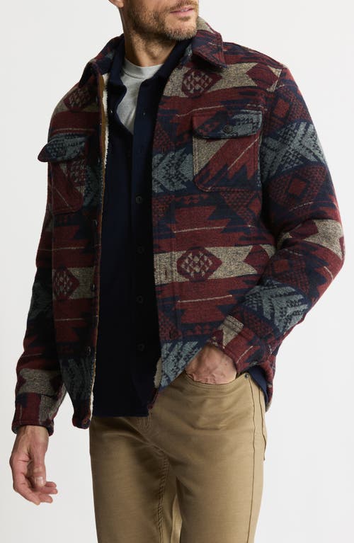 Jachs Geometric Jacquard Faux Shearling Lined Jacket
