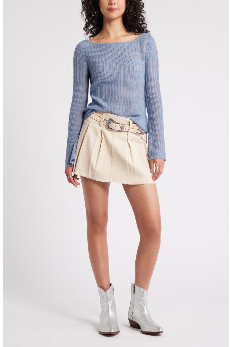 Ladder Stitch Sweater, Alternate, color, BLUE INDIGO