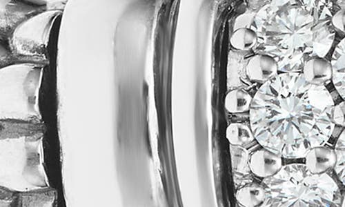 Lagos Sterling Silver Signature Caviar Diamond Bead Small Hoop Earrings In Silver
