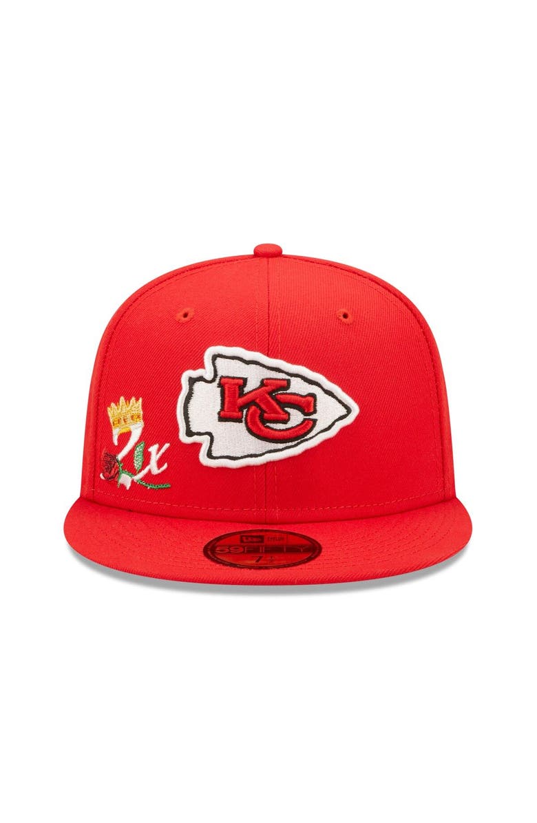 New Era Men's New Era Red Kansas City Chiefs Crown 2x Super Bowl Champions 59FIFTY Fitted Hat, Alternate, color, Red