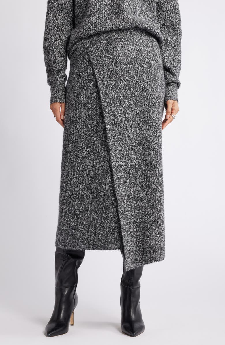 Nordstrom Faux Wrap Sweater Midi Skirt, Alternate, color, 
