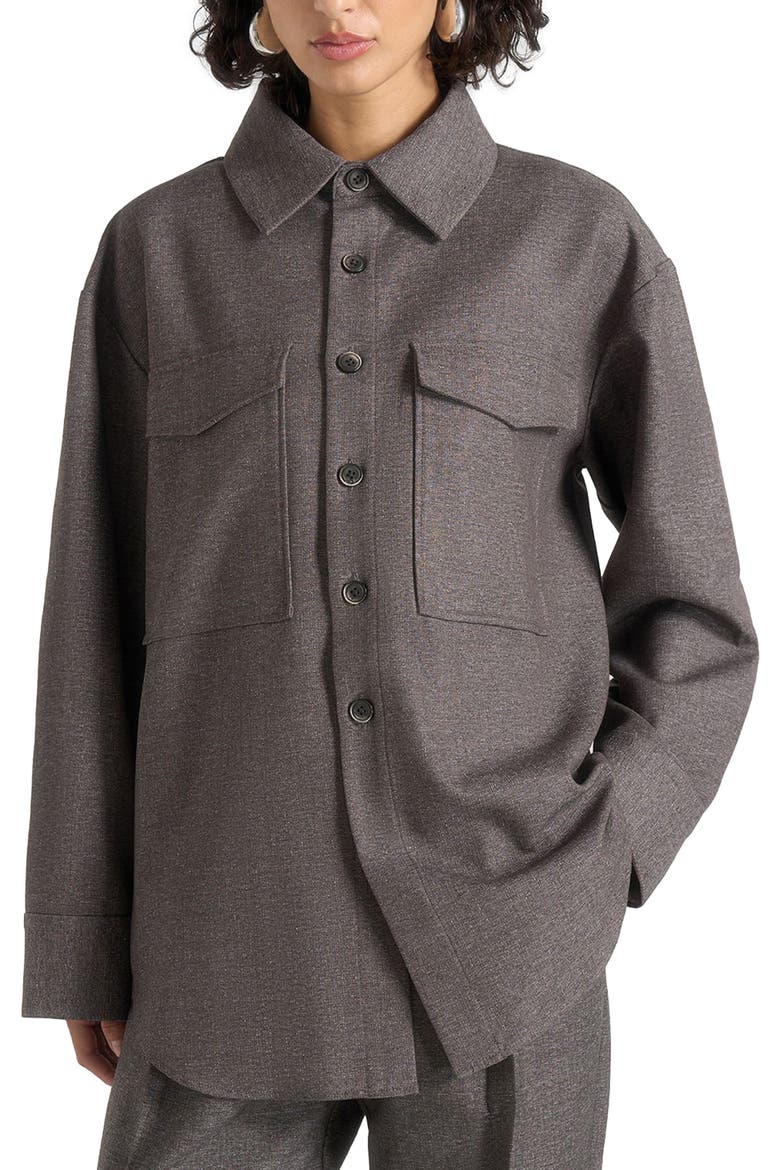 Joy Tailored Oversized Shirt, Main, color, Grey Marl