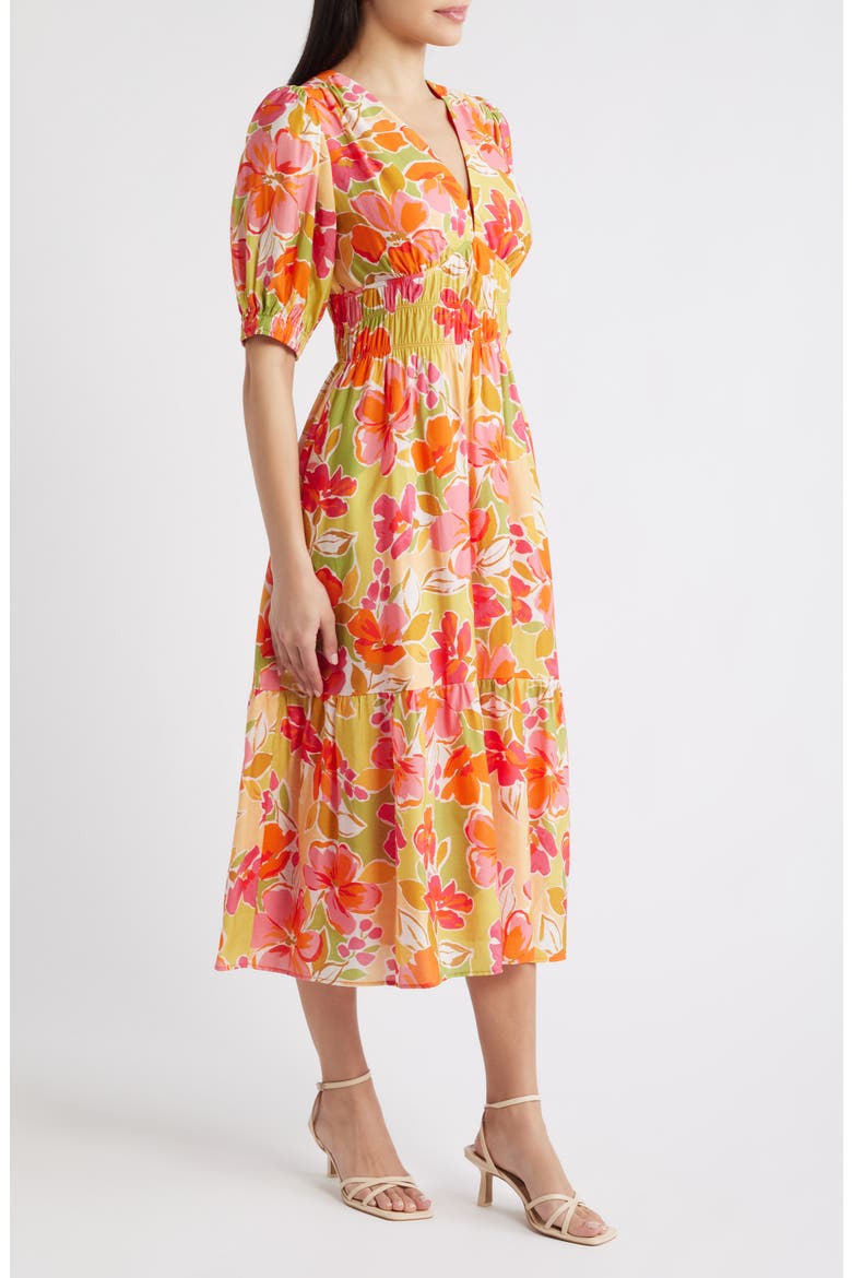 Floral Midi Sundress, Alternate, color, PINK MULTI
