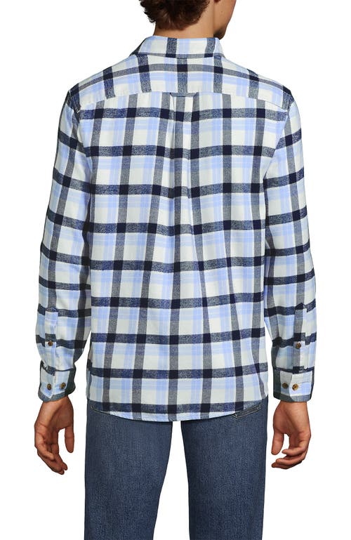 Lands' End Traditional Fit Flagship Flannel Shirt In Blue