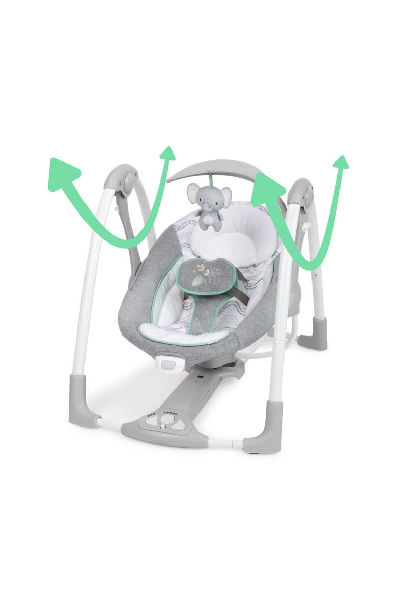INGENUITY ConvertMe 2-in-1 Compact Portable Baby Swing 2 Infant Seat, Alternate, color, Grey