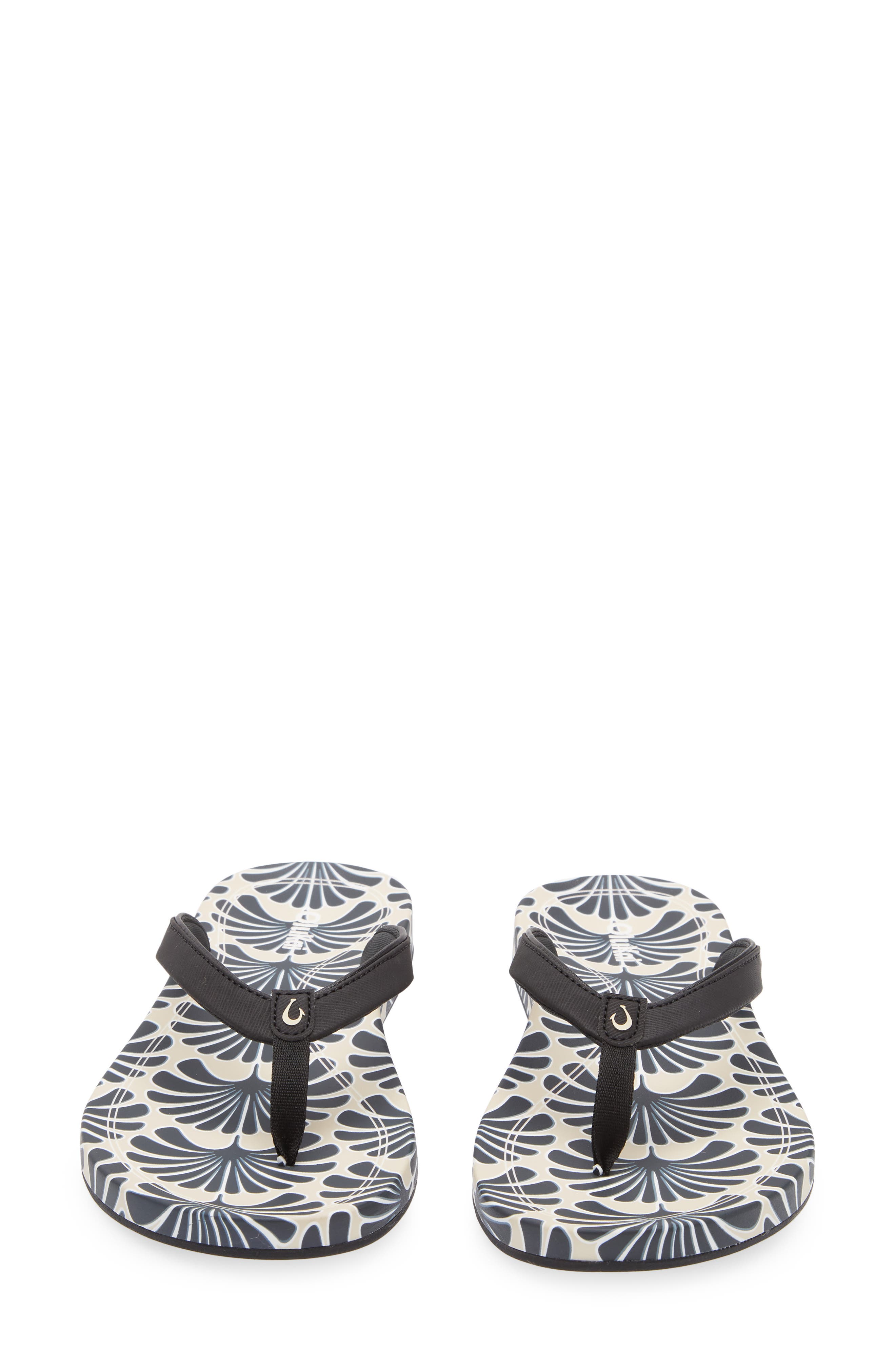 OluKai Uiki Water Resistant Flip Flop, Alternate, color, Black / Pa'i
