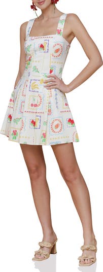 Paneled Stretch Cotton Mini Sundress