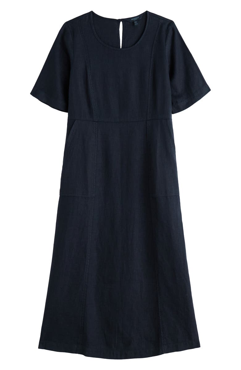 Seasalt Cornwall Grass Wave Linen Midi Dress, Alternate, color, Maritime
