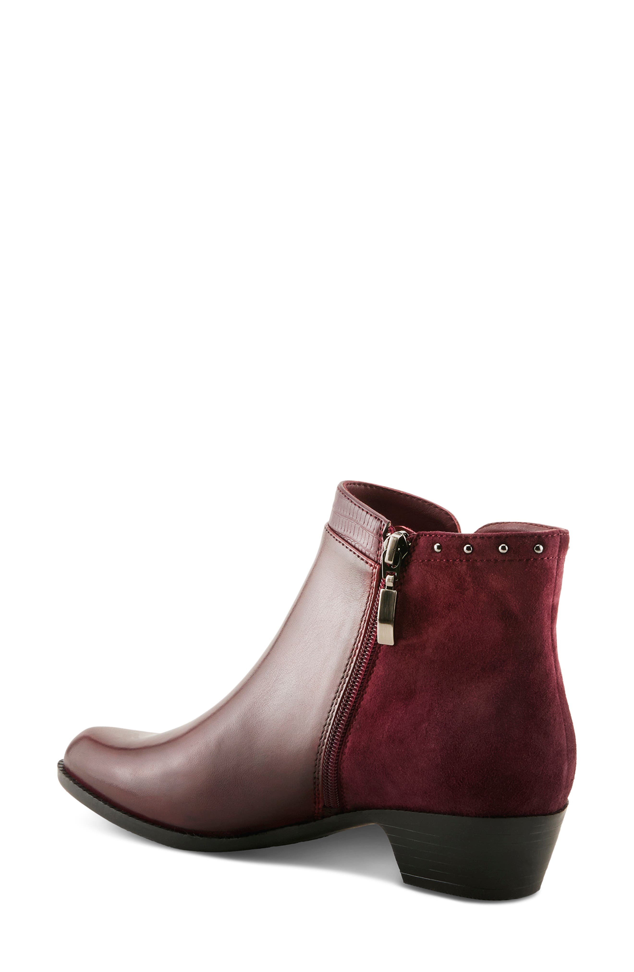 Annelise Leather Bootie, Alternate, color, BORDEAUX