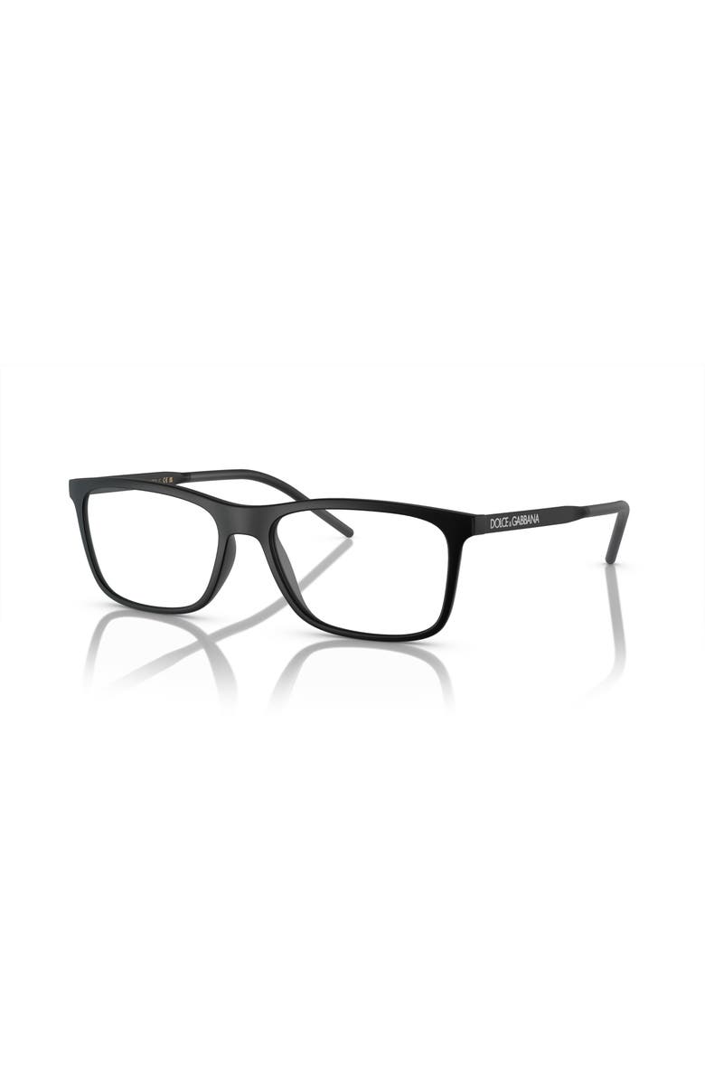 Dolce&Gabbana 53mm Rectangle optical glasses, Main, color, Black
