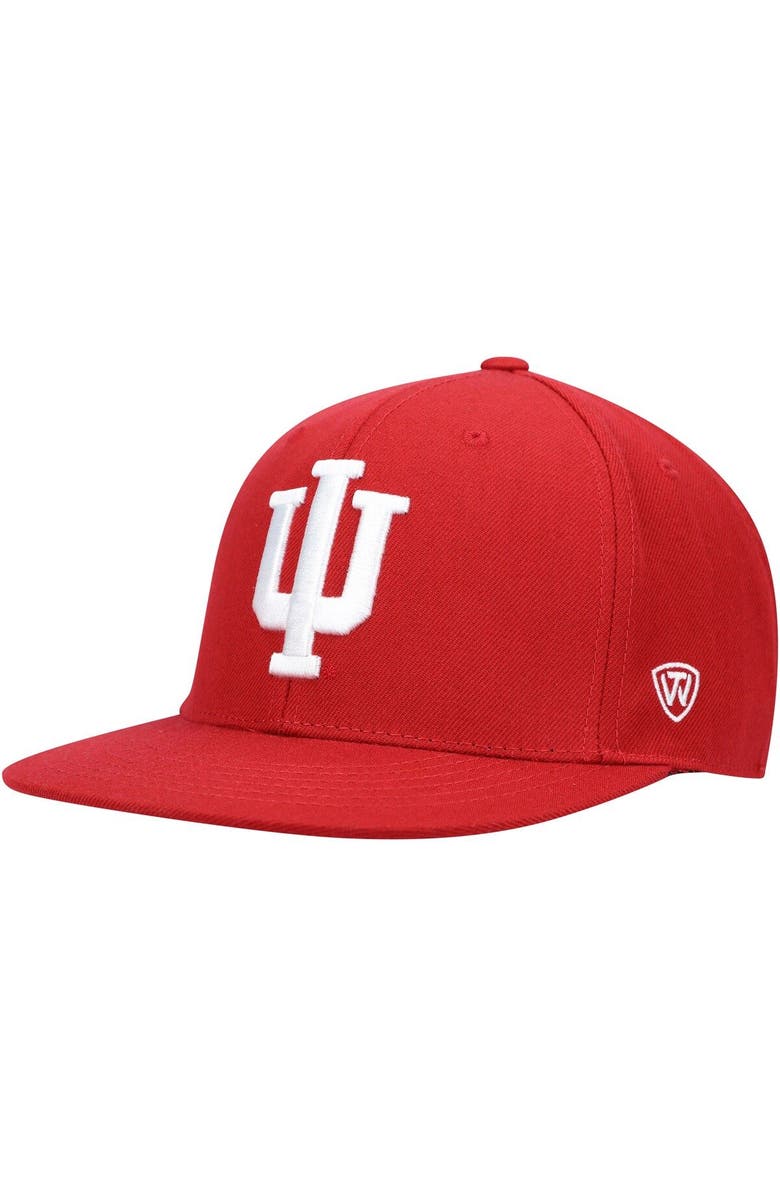 TOP OF THE WORLD Men's Top of the World Crimson Indiana Hoosiers Team Color Fitted Hat, Main, color, 