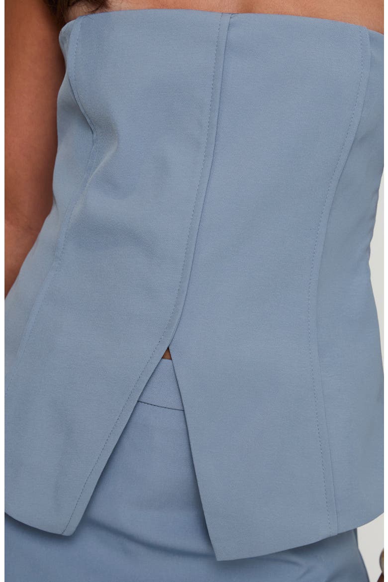 Lavish Living Split Front Strapless Top, Alternate, color, BLUE