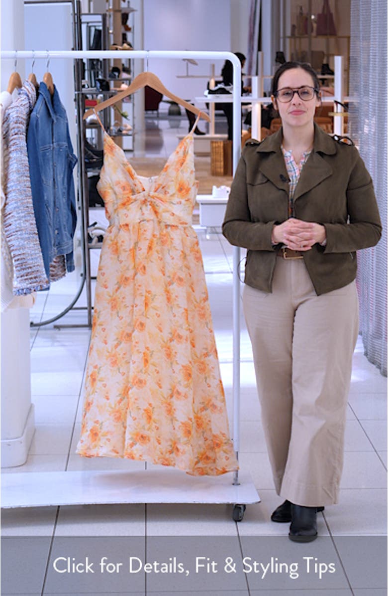 Janna Floral Chiffon Midi Dress, sales video thumbnail