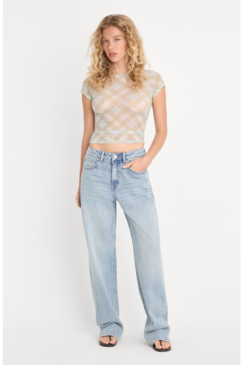 The Mesh Baby Tee, Alternate, color, SUMMER PLAID HONEY