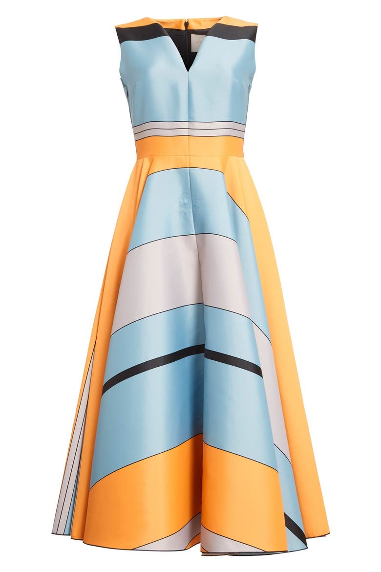 'Lovell' Sleeveless Dress, Alternate, color, ORANGE/ SKY BLUE/ GREY