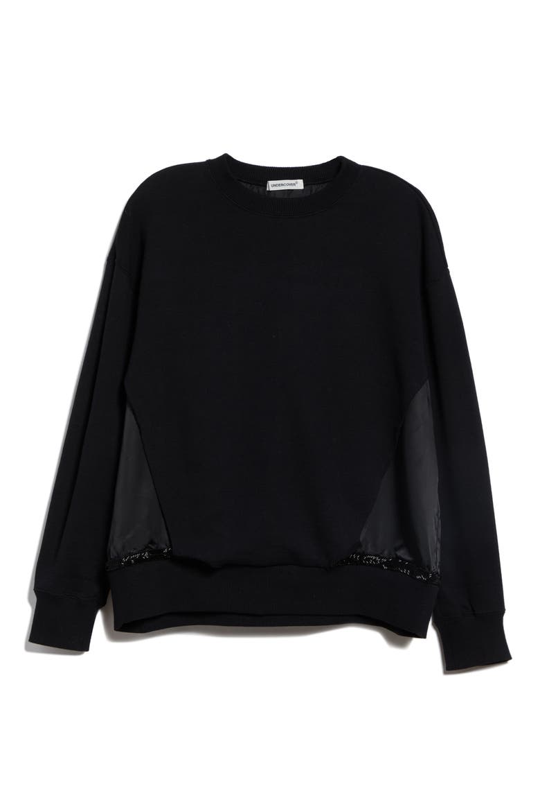 Paneled Bead Trim Sweatshirt, Main, color, BLACK