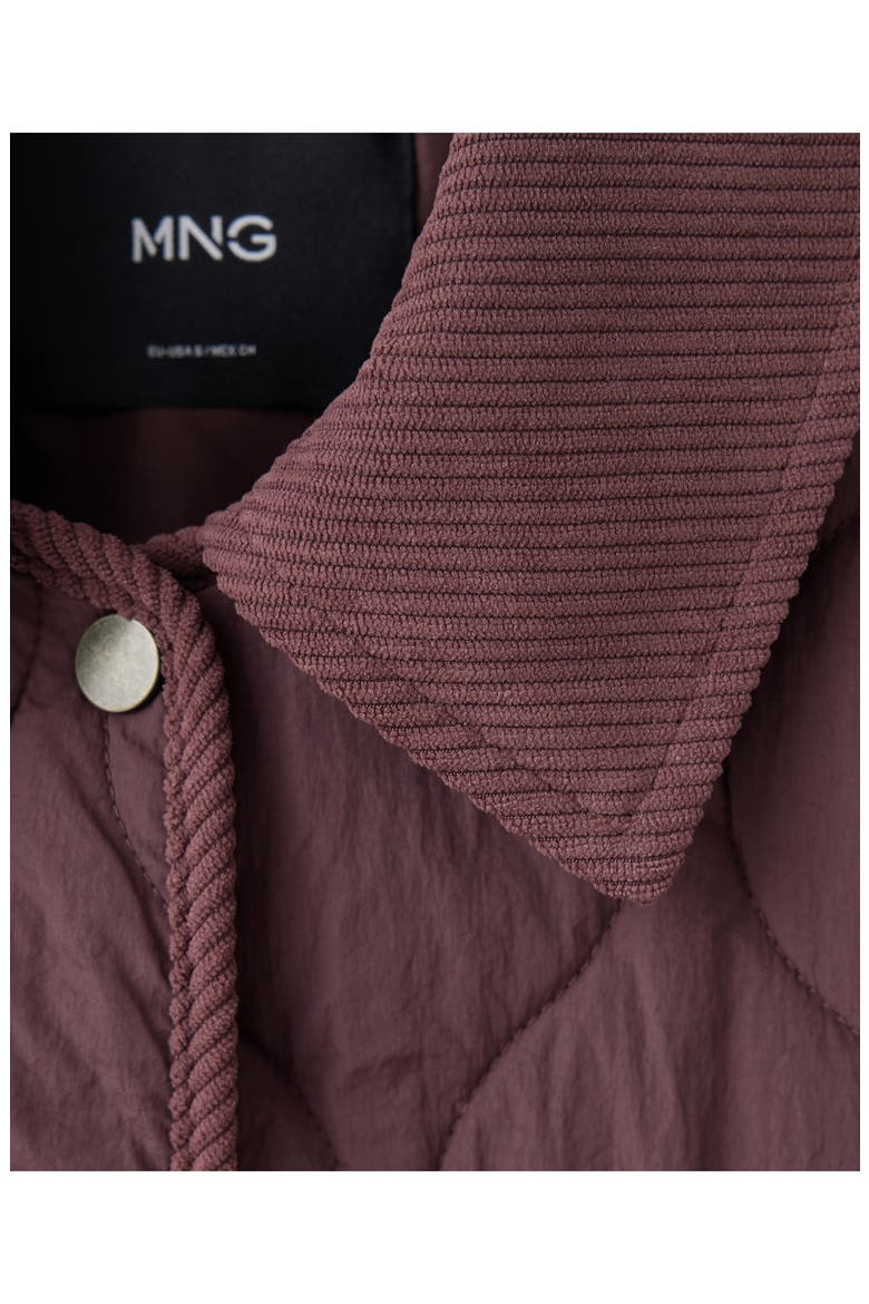 Corduroy Trim Padded Jacket, Alternate, color, LIGHT/PASTEL PURPLE