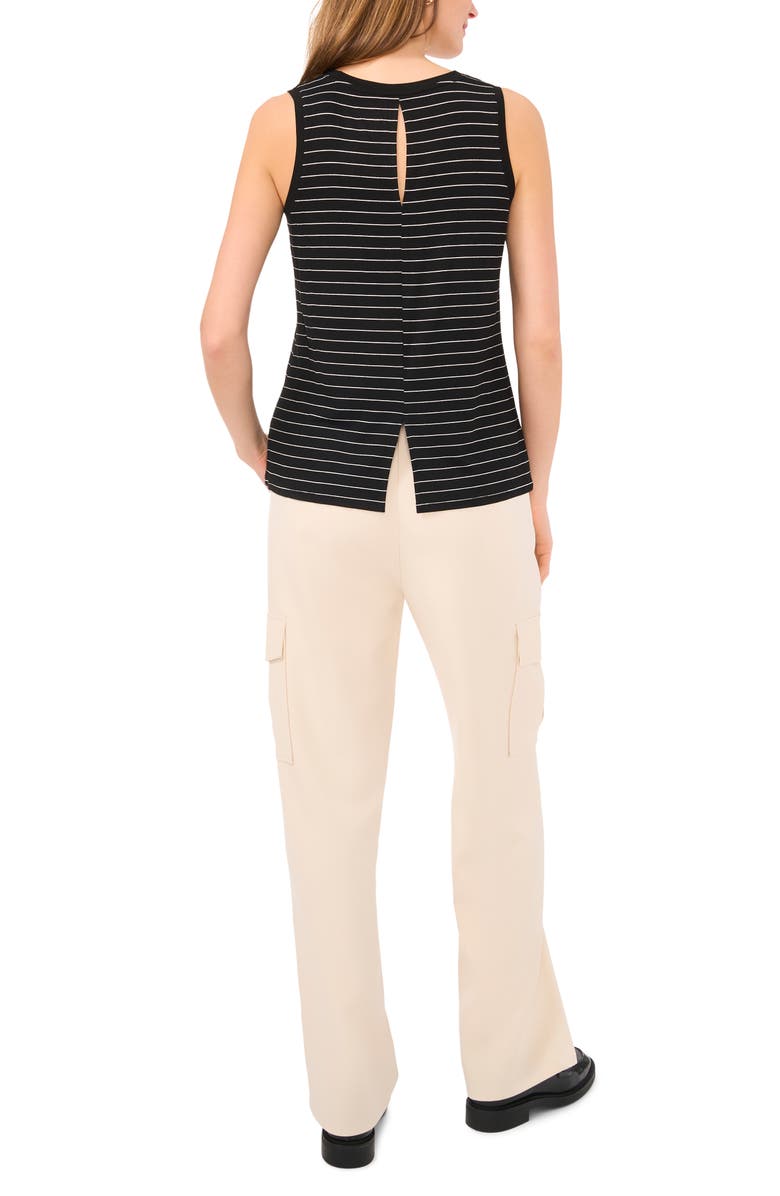 Halogen<sup>®</sup> Back Keyhole Tank, Alternate, color, Black/White Mini Stripe