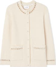 St. John Collection Embellished Stretch Micro Bouclé Jacket