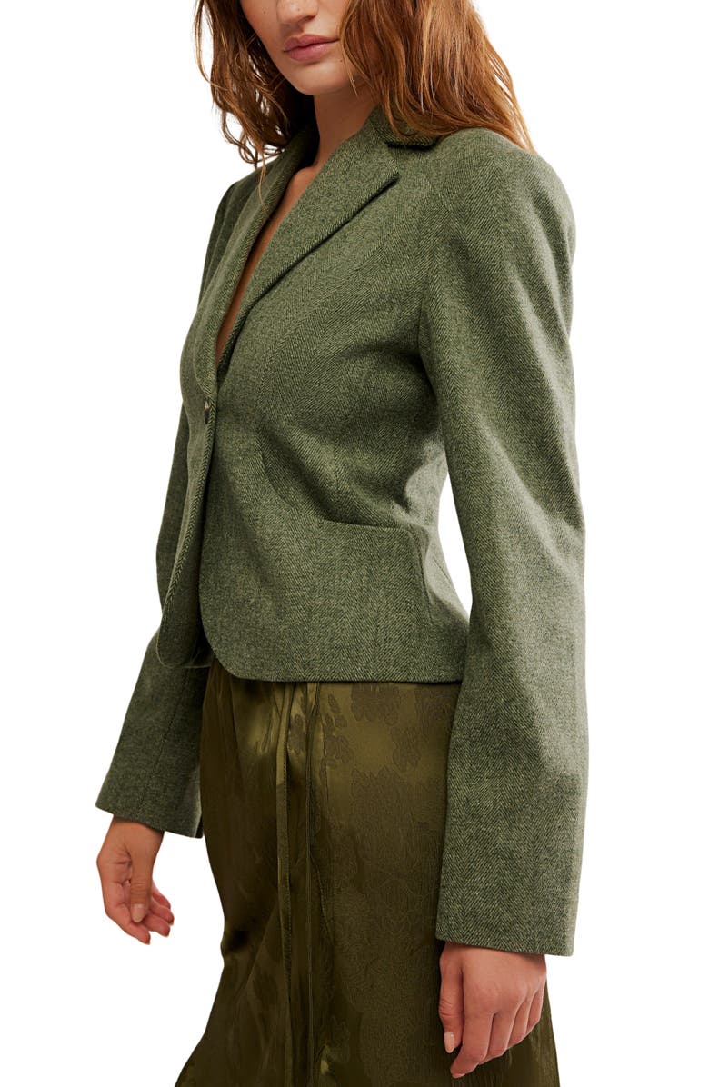 Free People Whip Smart Blazer, Alternate, color, Forest Green