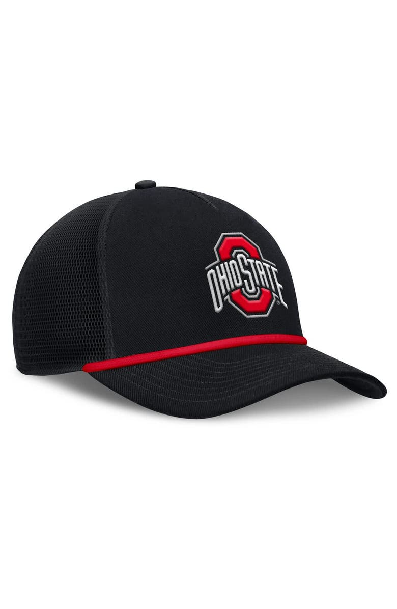 Nike Men's Nike Black Ohio State Buckeyes Rise Primetime Trucker Adjustable Hat, Alternate, color, 
