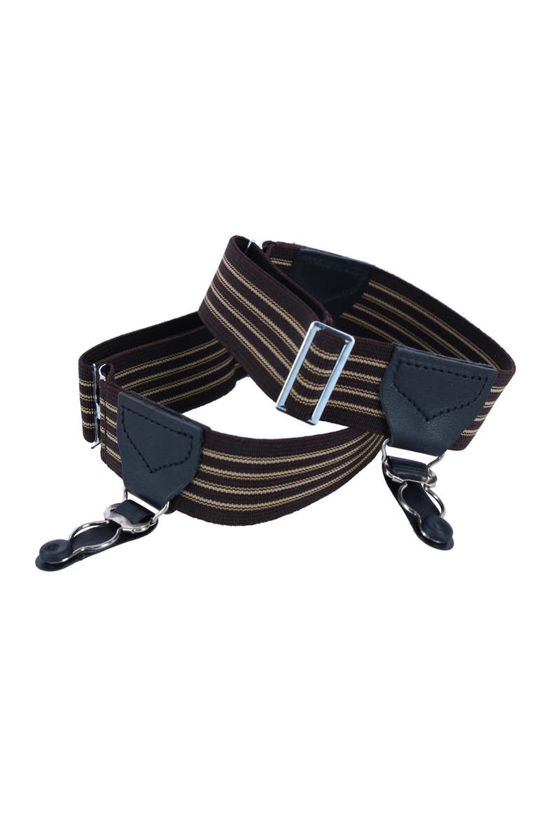 Sutton Double Grip Sock Garters, Alternate, color, Brown