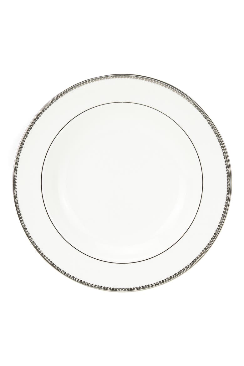 Lace Rim Soup Plate, Main, color, PLATINUM
