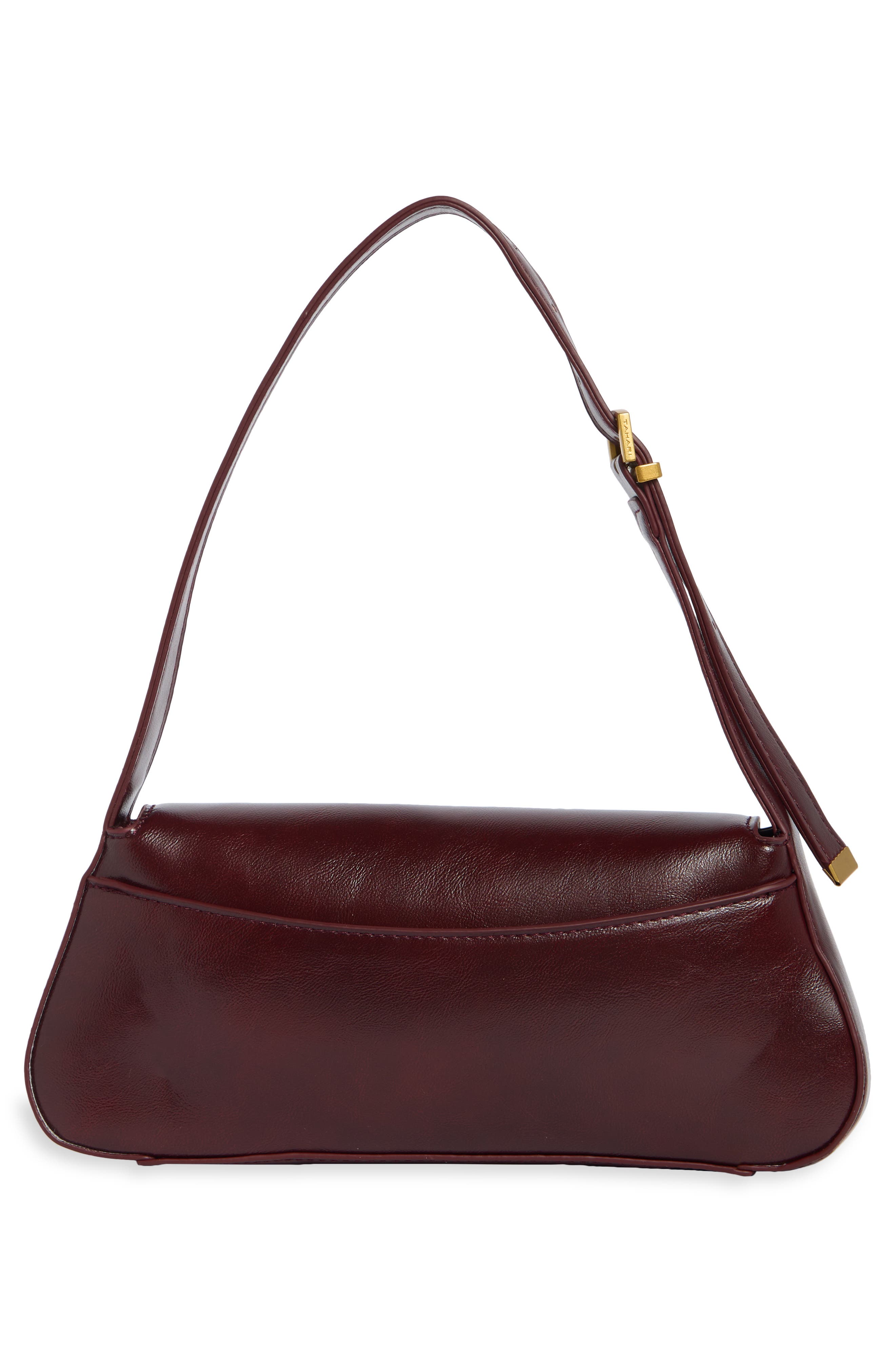 Frankie Faux Leather Flap Shoulder Bag, Alternate, color, SANGRIA