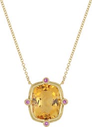 Bony Levy Iris Citrine & Pink Sapphire Pendant Necklace