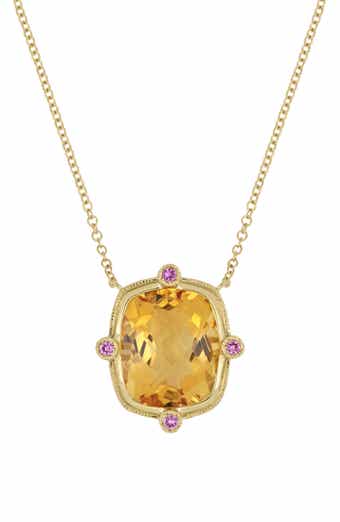 Bony Levy Iris Citrine & Pink Sapphire Pendant Necklace